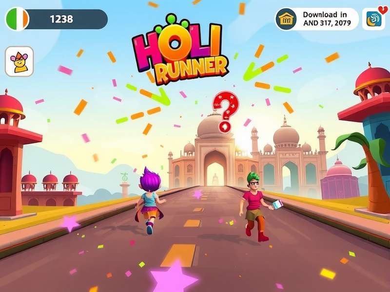 Chart showing Holi Runner download growth in India